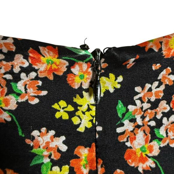 Caroline Constas Allonia Black Multicolor Floral Long Sleeve Trumpet Gown 0 - Picture 10 of 14